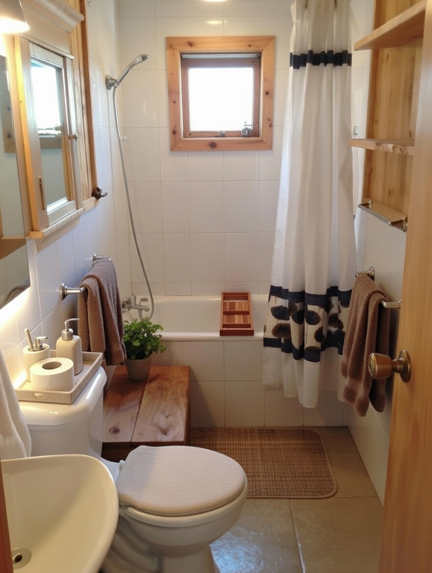 Casa Modelo Panguilef baño completo acogedor 60m² - Diseño spa rústico Villarrica